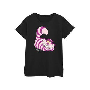 Alice In Wonderland Womens/Ladies Cheshire Cat Fitted T-Shirt / Black/Pink/Purpl
